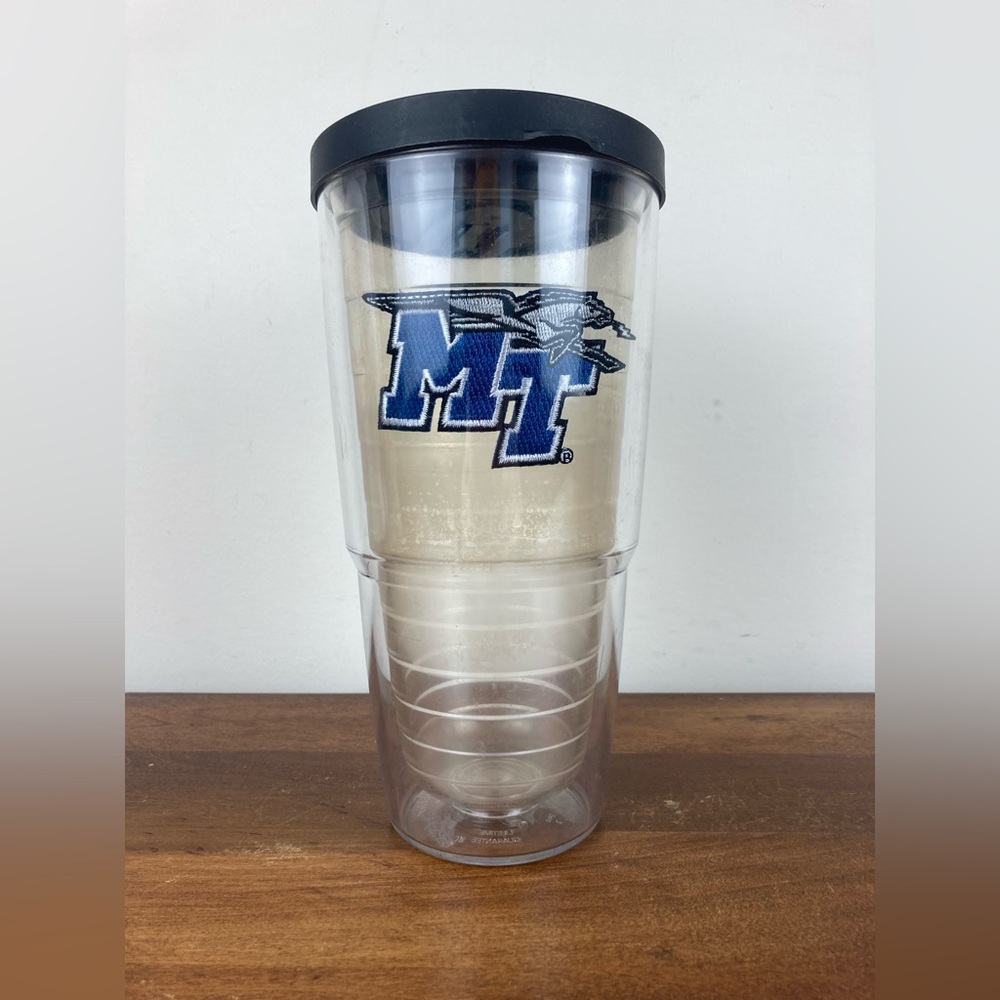 Middle Tennessee University Tervis Blue White And Black Tumbler 24 Oz Pre Owned